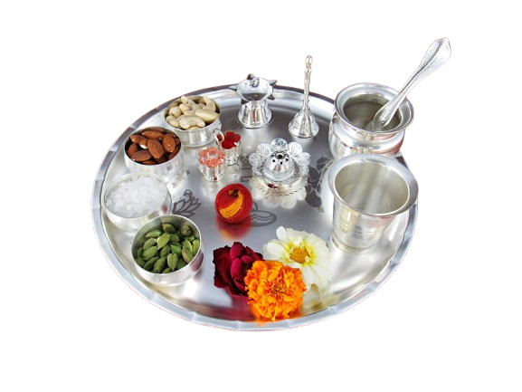 Pooja Thali set, pooja thali silver, pooja thali decoration, Pooja Thali for home, pooja thali set silver, return gifts for housewarming