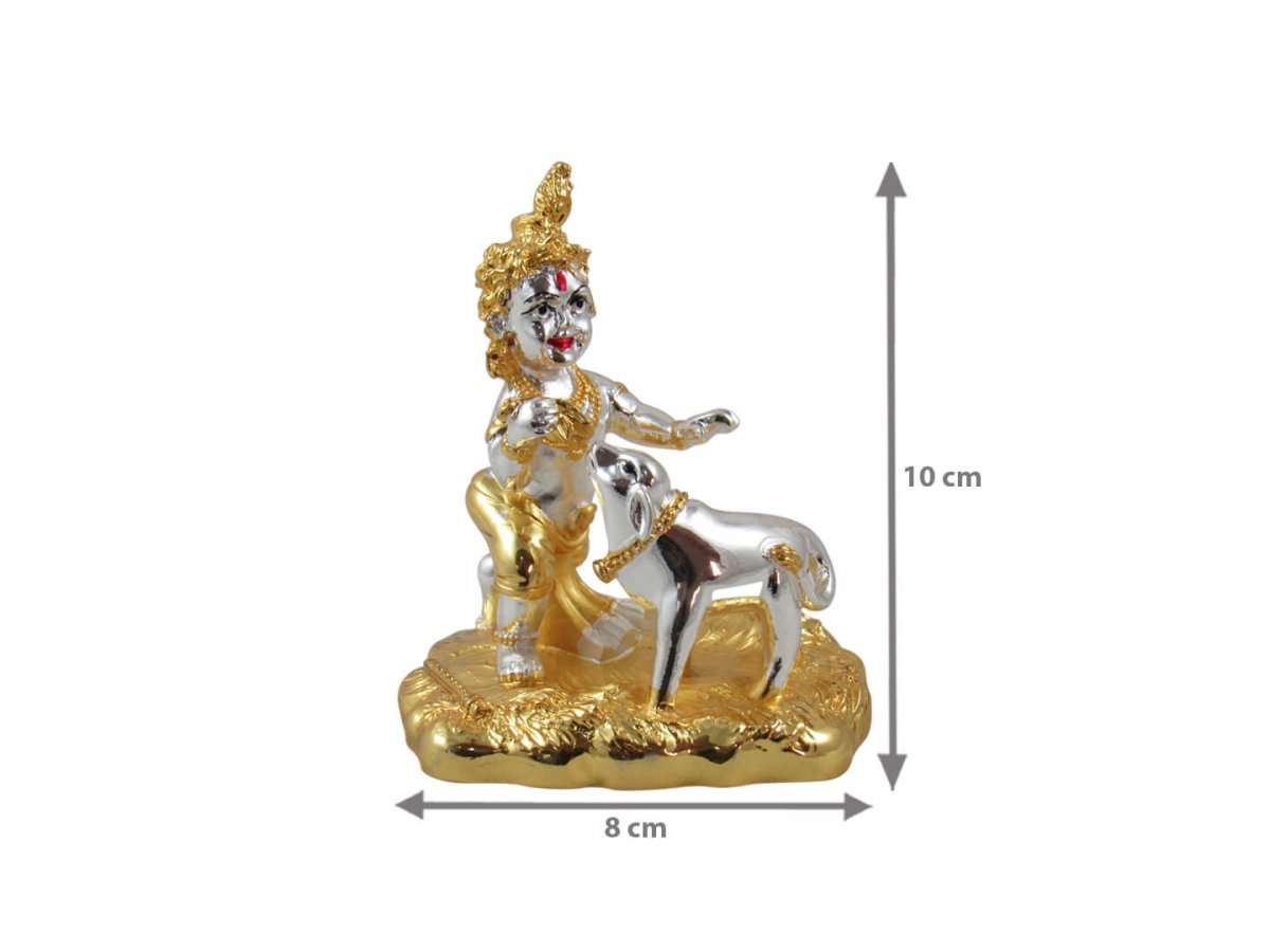 Krishna with cow idol, Krishna with cow idol at home, lord Krishna with cow idol, bal gopal with cow, bal gopal Krishna with cow bal gopal statue with cow