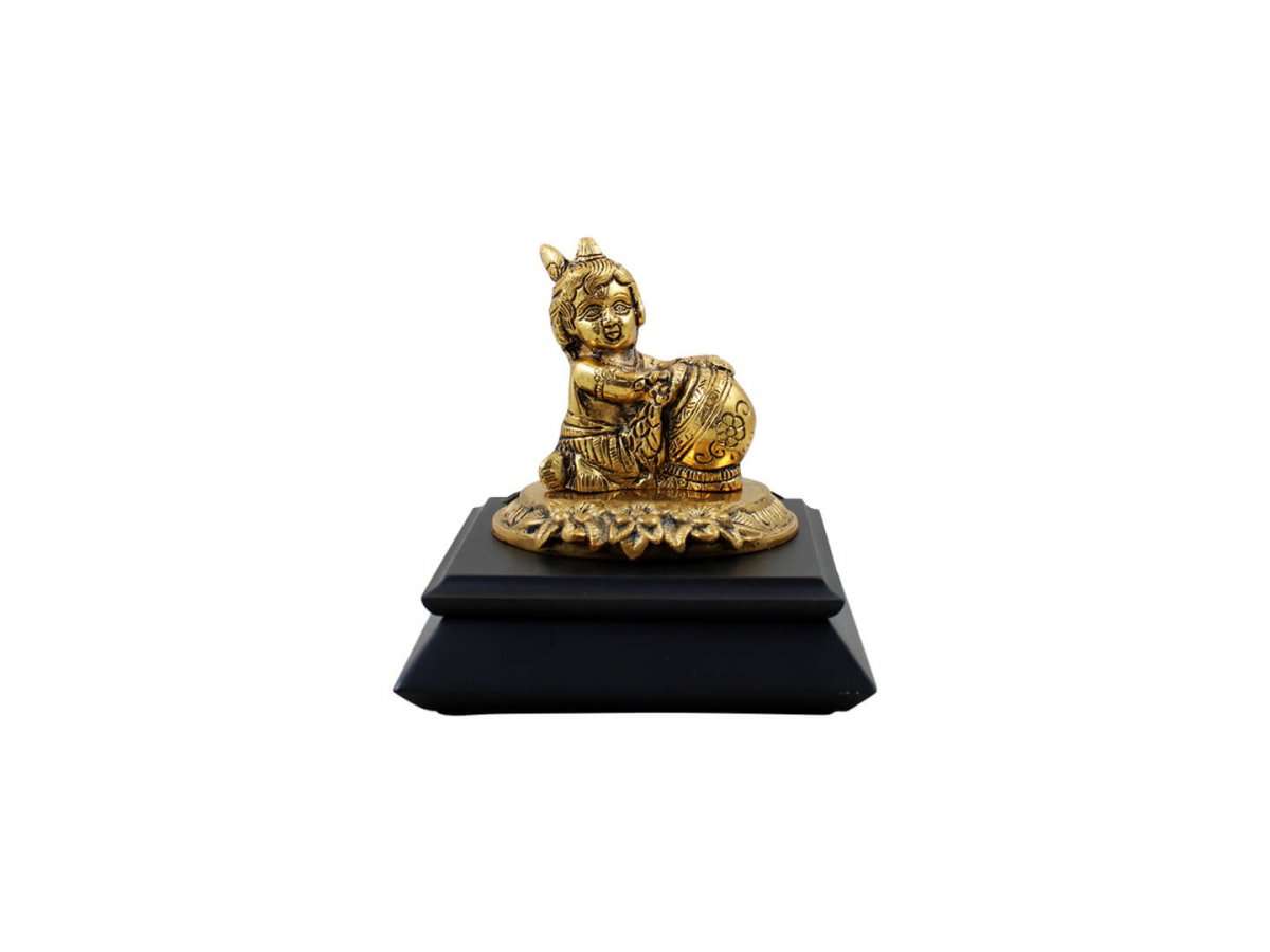 White metal Krishna idol, bal gopal idol for home, bal gopal brass idol, bal gopal Krishna idol, Krishna brass statue