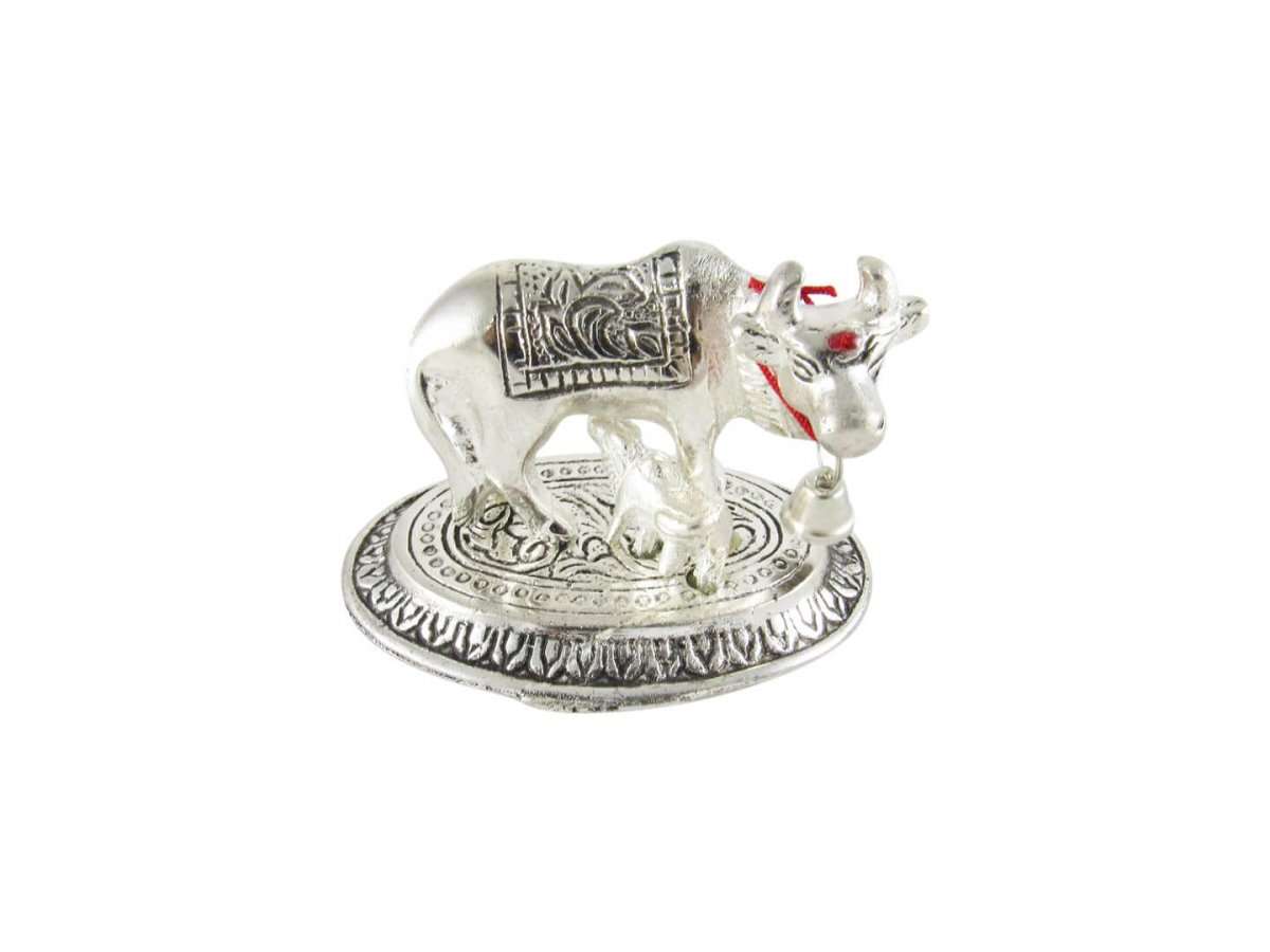 White metal cow and calf cow and calf statue cow and calf idol vastu cow and calf statue in pooja room white metal cow and calf statue white metal small cow