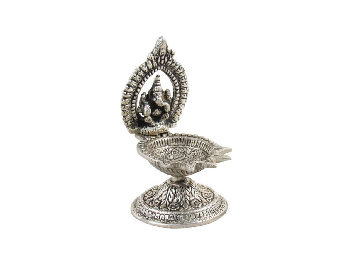 Diya for pooja, diya for temple, Pooja items silver, Pooja items for home, diya for god, pooja items for temple, pooja items for gift White metal ganesh idol white metal statue ganesha idol for home ganesha idol for office