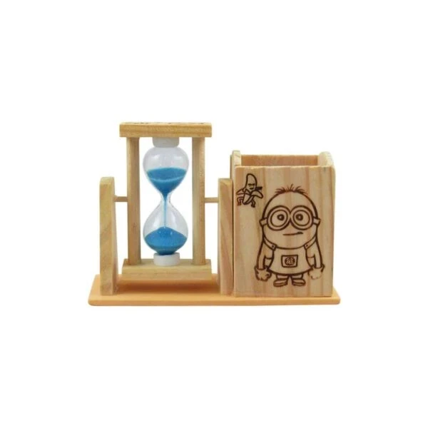 wooden pen stand with clock, pen stand with sand clock, Pen stand with clock, table pen stand with clock, pen stand for office, pen stand for gift, pen stand for office use, pen stand for desk, pen stand for table, pen stand for home, wooden pen stand for office