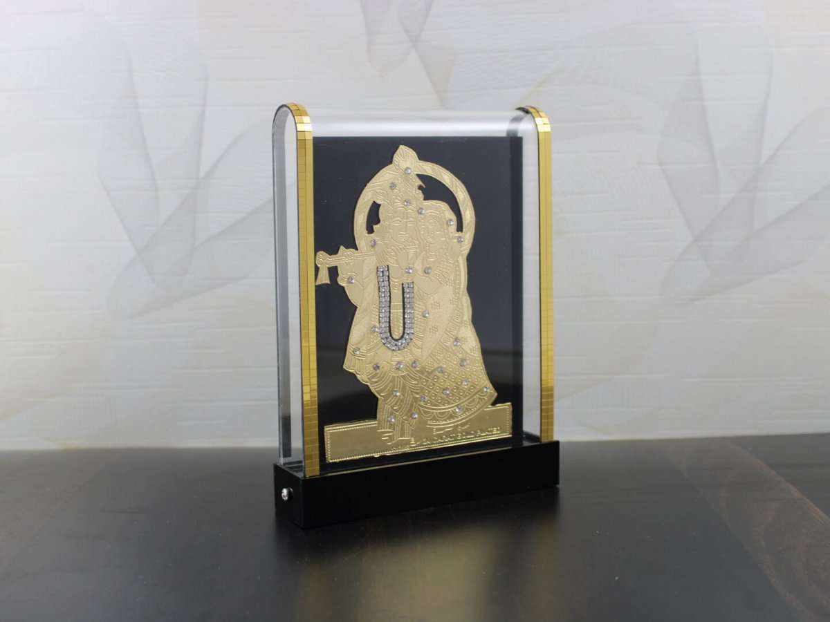 Radha Krishna photo frame, radha Krishna photo frame gift, radha Krishna wooden frame, radha Krishna frame with charan paduka, wooden memento gift, return gifts for housewarming