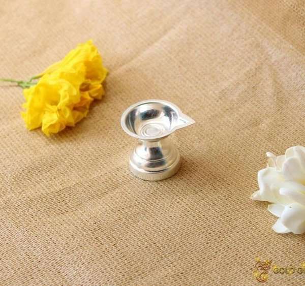 Pure silver diya, pure silver diya for pooja, pure silver diya set, pure silver diya stand, silver diya lamp, pure silver pooja items for gift, silver items for pooja room