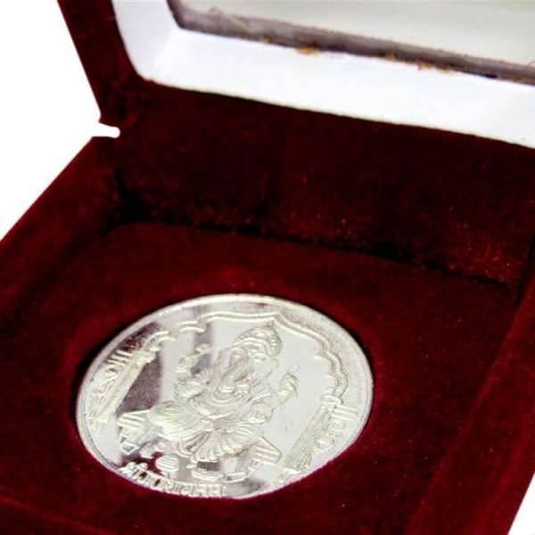 Silver Ganesh Coin, Silver Ganesha Coin, 999 silver Ganesh Coin