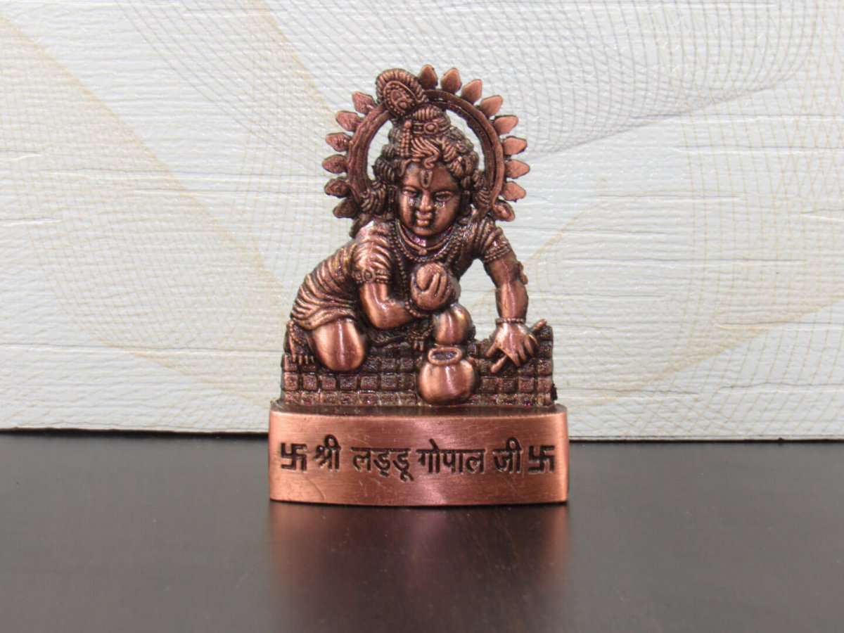 White metal Krishna idol, bal gopal idol for home, bal gopal brass idol, bal gopal Krishna idol, Krishna brass statue