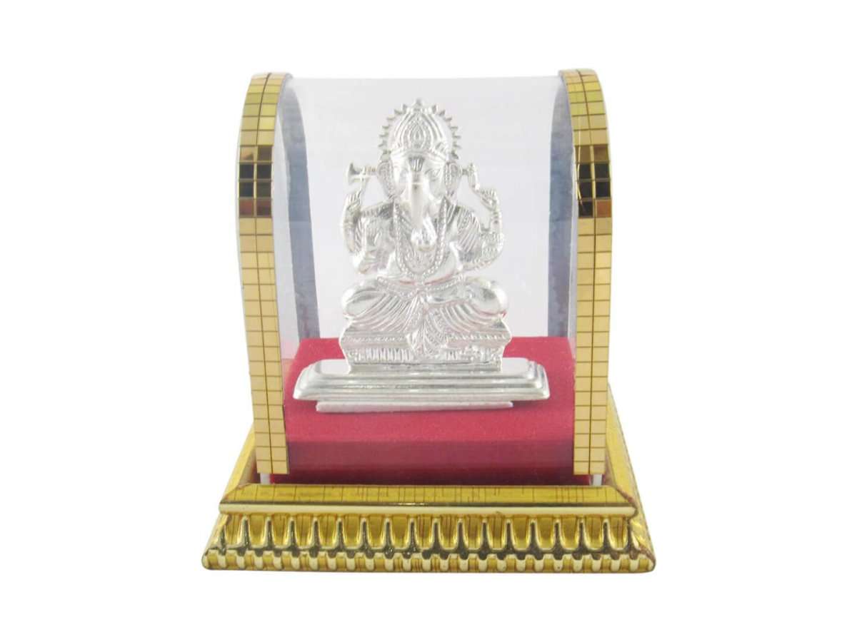 Pure silver Ganesh idol, pure silver Ganesh murti, pure silver Ganesha, pure silver Ganesh idol for gift, pure silver ganesh laxmi murti