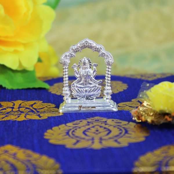 Pure silver Lakshmi idol, pure silver laxmi murti, pure silver lakshmi ganesh idol, silver lakshmi statue, pure silver pooja items, pure silver gift items, pure silver gift items for marriage, pure silver gift items for housewarming, pure silver gift articles