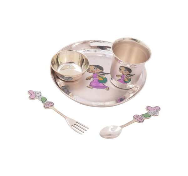 Pure silver dinner set, Pure silver dinner set for baby, Pure silver dinner plate, pure silver dining set, Pure silver dinnerware