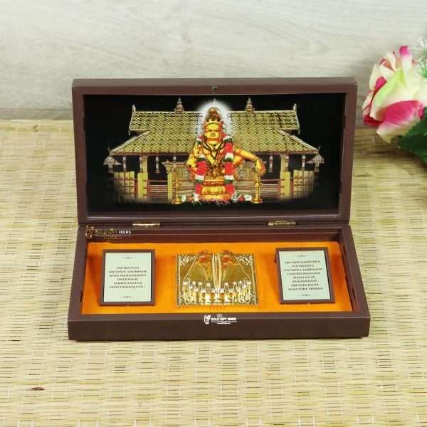 ayyappa swamy photo frame ayyappa swamy frame ayyappa swamy idol frame ayyappa swamy photo frame with charan paduka, ayyappa swami photo, shri swami ayyappa photo return gifts for pooja return gifts for housewarming religious frame photo frame for gift religious frame for worship Wooden Momento Gift