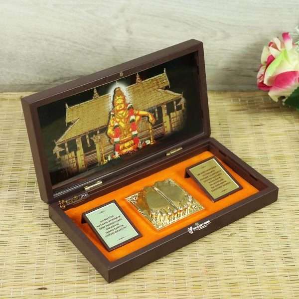 ayyappa swamy photo frame ayyappa swamy frame ayyappa swamy idol frame ayyappa swamy photo frame with charan paduka, ayyappa swami photo, shri swami ayyappa photo return gifts for pooja return gifts for housewarming religious frame photo frame for gift religious frame for worship Wooden Momento Gift