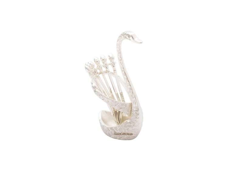 - GOLDGIFTIDEAS Silver Plated Duck Spoon Holder for Dining Table, 6 ...