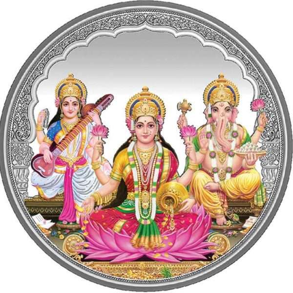 silver lakshmi ganesha saraswati coin lakshmi ganesh saraswati silver coin silver lakshmi ganesh coin pure silver coins 999 hallmarked pure silver coins for pooja pure silver coins for gift pure silver coins 10 gram Silver coins for gift 999 silver coin silver gift items silver coins for diwali