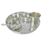 Silver plated dinner thali set, silver plated dinner set, silver plated dinnerware, Dinner Set for gift, dinner set for kitchen, dinner set for home, dinner set for restaurant, silver plated dinner plates