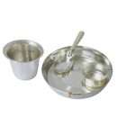 Silver plated dinner thali set, silver plated dinner set, silver plated dinnerware, Dinner Set for gift, dinner set for kitchen, dinner set for home, dinner set for restaurant, silver plated dinner plates