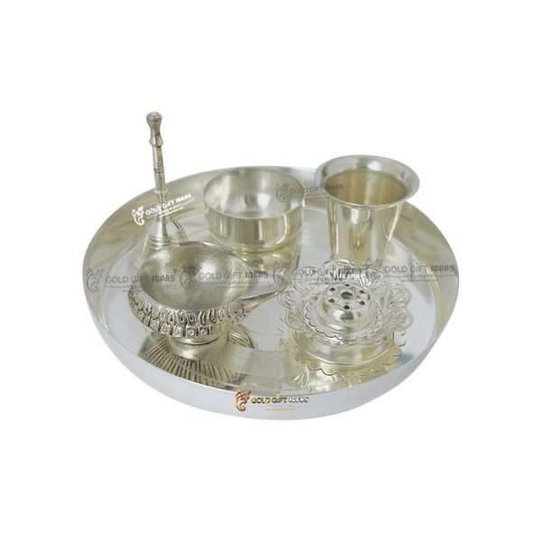 Pooja Thali set, pooja thali silver, pooja thali decoration, Pooja Thali for home, pooja thali set silver, pooja thali for wedding, pooja thali for mandir, pooja thali for Diwali, pooja thali for karva chauth, pooja thali gift set, pooja thali set gold plated pooja thali set for wedding silver thali set for pooja, return gifts for housewarming