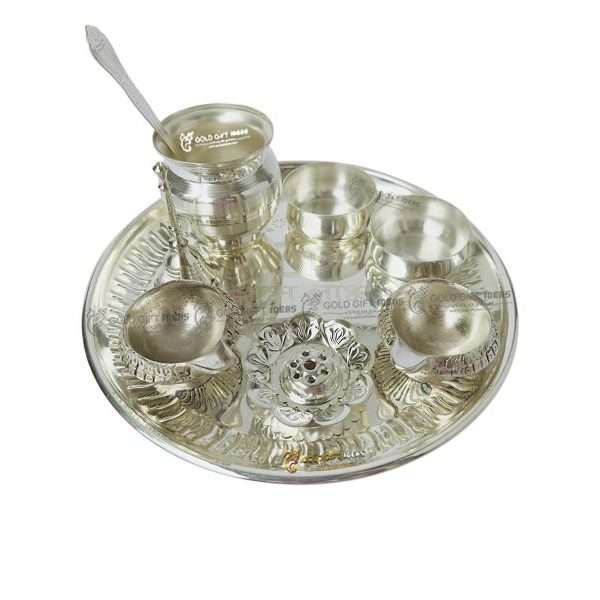 Pooja Thali set, pooja thali silver, pooja thali decoration, Pooja Thali for home, pooja thali set silver, pooja thali for wedding, pooja thali for mandir, pooja thali for Diwali, pooja thali for karva chauth, pooja thali gift set, pooja thali set gold plated pooja thali set for wedding silver thali set for pooja, return gifts for housewarming