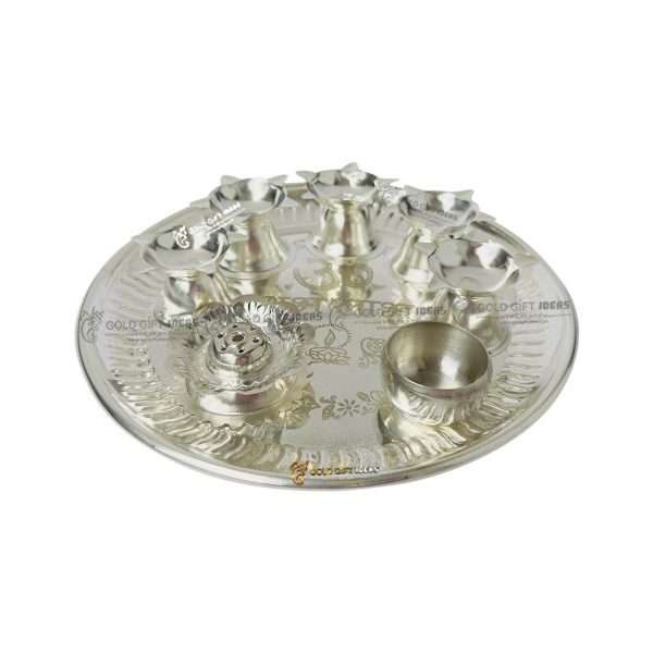 Pooja Thali set, pooja thali silver, pooja thali decoration, Pooja Thali for home, pooja thali set silver, return gifts for housewarming