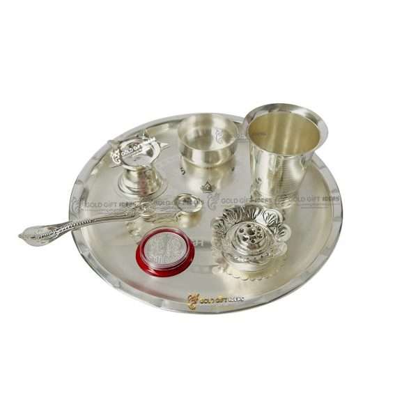 Pooja Thali set, pooja thali silver, pooja thali decoration, Pooja Thali for home, pooja thali set silver, pooja thali for wedding, pooja thali for mandir, pooja thali for Diwali, pooja thali for karva chauth, pooja thali gift set, pooja thali set gold plated pooja thali set for wedding silver thali set for pooja, return gifts for housewarming