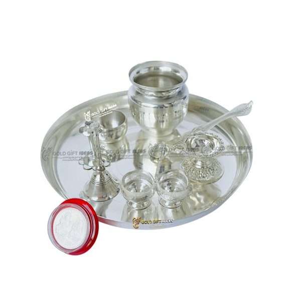 Pooja Thali set, pooja thali silver, pooja thali decoration, Pooja Thali for home, pooja thali set silver, pooja thali for wedding, pooja thali for mandir, pooja thali for Diwali, pooja thali for karva chauth, pooja thali gift set, pooja thali set gold plated pooja thali set for wedding silver thali set for pooja, return gifts for housewarming