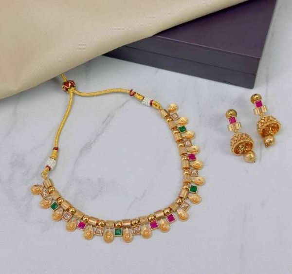 Fashionable Kundan and popular Pearl Gold Plated Layer Necklace Set For Women and Girls