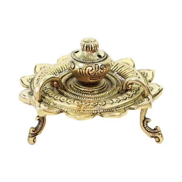 brass agarbatti stand, agarbatti stand with ash catcher, agarbatti stand with plate, agarbatti holder brass, agarbatti holder for home, incense stick holder plate, incense stick holder with ash catcher, return gifts for pooja, diwali gift, diwali return gift, return gifts, wedding return gift, baby shower return gift, occasional gift, housewarming return gift